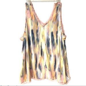 Torrid light pink and multi georgette tank top 4